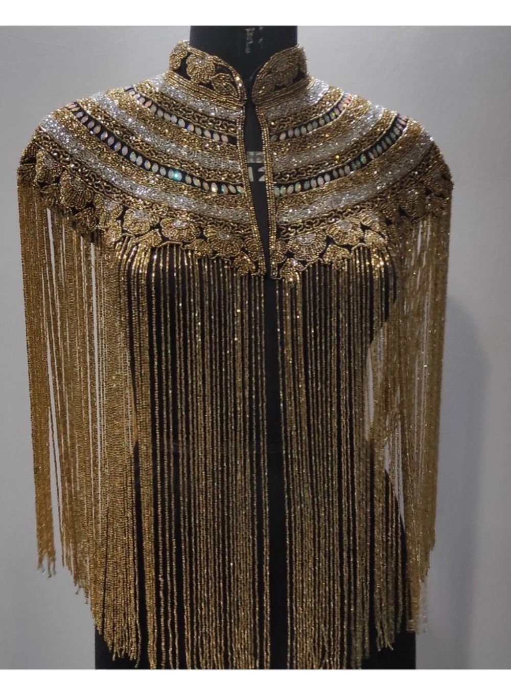 Handmade BEADED fringe cape. STUNNING. Statement piece with jeans , RAVE… - Picture 5 of 6